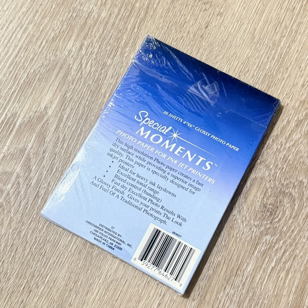 Special Moments 4x6 Glossy Photo Paper 20 Sheets Inkjet 10 Heavyweight 864627